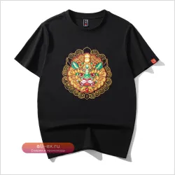 Летняя мужская футболка с китайским стилем вышивкой, модель 2024 года