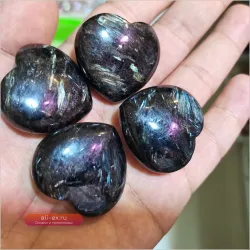 Сердце из натурального астрофиллита с кварцем (1 шт., случайная доставка)