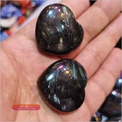 Сердце из натурального астрофиллита с кварцем (1 шт., случайная доставка)