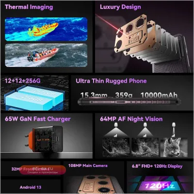 IIIF150 Raptor: Защищенный смартфон 6.8" 120Hz, 12GB+256GB, 108MP камера, 10000mAh, 4G Android 13
