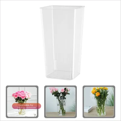 Кристальная ваза-контейнер для цветов на стол, балкон, в дом и офис