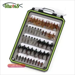 Набор мушек для нахлыста Vtwins Trout Nymph Pheasant Tail: сухие/мокрые, Perdigon, приманки для подледной рыбалки, искусственная наживка в коробке