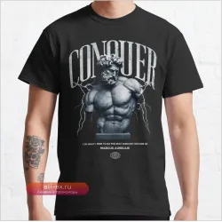 Футболка с принтом "Тренируйся как Бог" Марка Аврелия