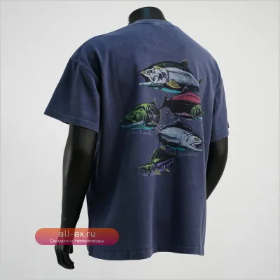 Футболка мужская летняя с ретро-принтом 2025