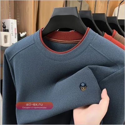 Мужская футболка с длинным рукавом и вышивкой