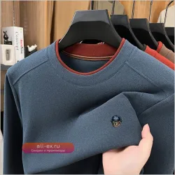 Мужская футболка с длинным рукавом и вышивкой