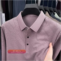 Luxury Long Sleeve Polo Shirt: Весенне-осенняя деловая повседневная футболка для мужчин