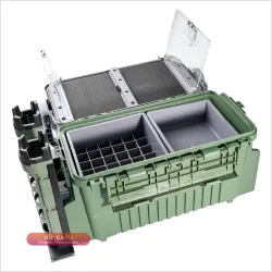 Большой рыболовный ящик для снастей с держателями для удилищ и стаканов