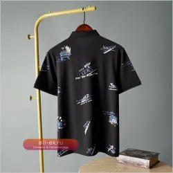 Мужская летняя футболка-поло с коротким рукавом и модной принтом