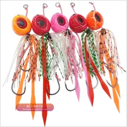 Приманка для рыбалки Snapper Jig Slider Bait 40-250г с резиновой юбкой и двойным крючком