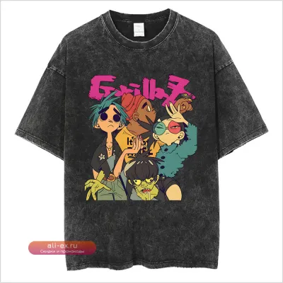 Футболка "Gorillaz Demon Days" Washed Vintage