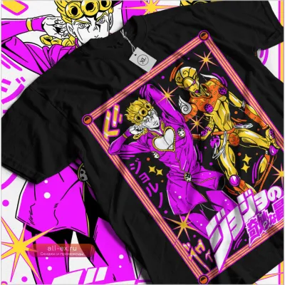 Футболка Jojo's Bizarre Adventure Giorno Josuke Kawaii Anime Shirt