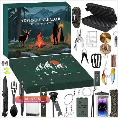 Многофункциональный набор для выживания "Тайны природы" для кемпинга, туризма, рыбалки и первой помощи