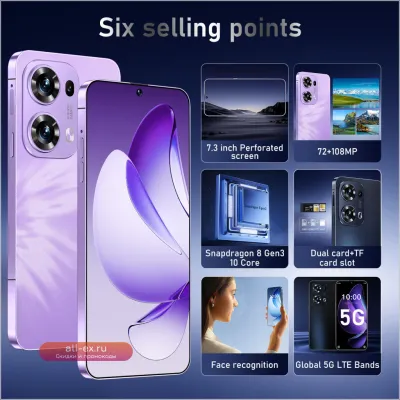 Смартфон New Reno 13 Pro 2025 Global Edition 7.3" 7800mAh с распознаванием лица