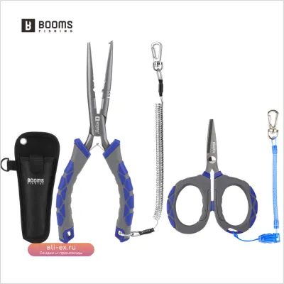 Рыболовные плоскогубцы Booms Fishing XW10+XW01 с PTFE покрытием, длинный нос, кусачки для плетеного шнура