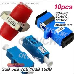 Оптический аттенюатор SC/UPC, LC/UPC, FC/UPC фланцевый, 3-15 дБ, 10 шт.