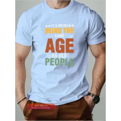 Мужская футболка оверсайз из 100% хлопка с принтом "English Letter"