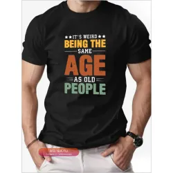 Мужская футболка оверсайз из 100% хлопка с принтом "English Letter"