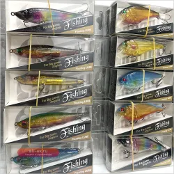 10 шт. прозрачные жесткие рыболовные приманки 7.5-8 см Pencil Crankbait Minnow с коробкой-дисплеем