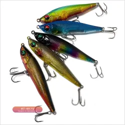 10 шт. прозрачные жесткие рыболовные приманки 7.5-8 см Pencil Crankbait Minnow с коробкой-дисплеем