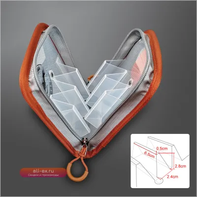 Сумка-кейс для мормышек для кальмара 2025, 6 отделений, водонепроницаемая, для рыболовных снастей