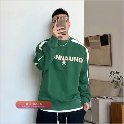 Футболка с длинным рукавом в стиле пэчворк для мужчин Plus Size