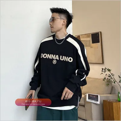 Футболка с длинным рукавом в стиле пэчворк для мужчин Plus Size