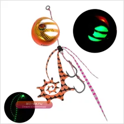 5 шт. светящихся джиг-приманок для рыбалки, 60-200 г, с резиновой юбкой и вспомогательным крючком