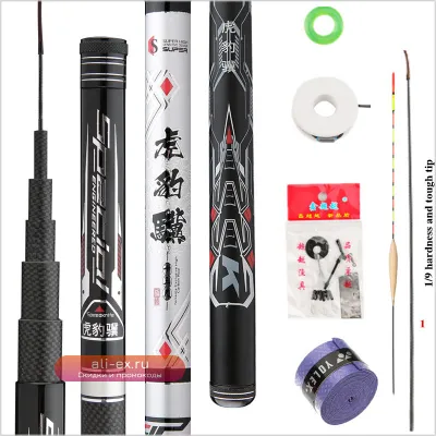 Карбоновая углепластиковая телескопическая удочка Superhard 3.6-10м