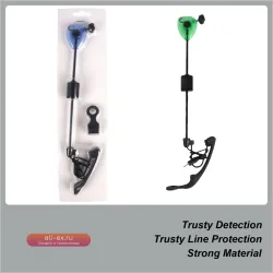 Сигнализатор поклёвки для удочки с LED подсветкой, универсальный аксессуар для карповой, фидерной, спиннинговой и нахлыстовой рыбалки