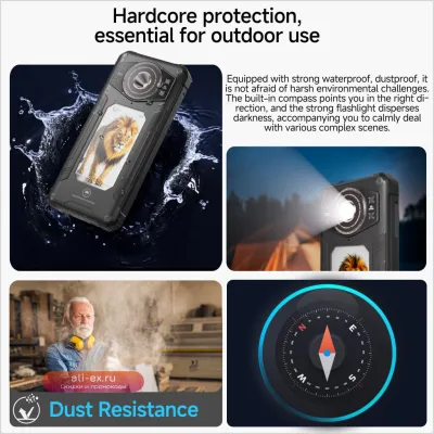 SERVO TANK300 Водонепроницаемый смартфон Android 10, 3G, 6.79" большой экран, 64GB ROM, WiFi, Power Bank, 2 SIM