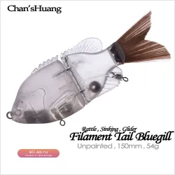 Chan’sHuang 3PCS незавершенные заготовки 15см 54г синежаберный глайдер, 2-секционный, для самостоятельного изготовления, искусственная приманка для рыбалки