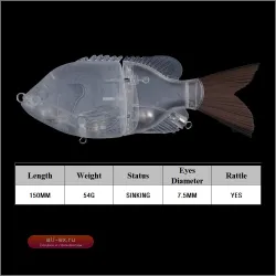 Chan’sHuang 3PCS незавершенные заготовки 15см 54г синежаберный глайдер, 2-секционный, для самостоятельного изготовления, искусственная приманка для рыбалки