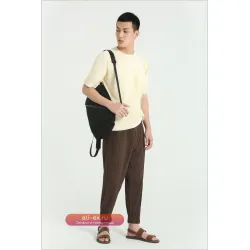 Футболка Miyake Summer 2025 мужская с коротким рукавом и плиссировкой