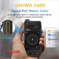 UNIWA F400 Zello POC Global 4G Rugged PDA Android 15 4" 4GB+64GB 2.5W PoC SOS NFC