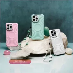 Чехол Cyan Ripple Silicone Magnetic для iPhone 13-17 Pro Max