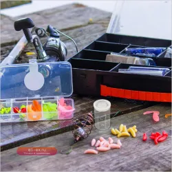 50 шт. прозрачный пластиковый контейнер для рыболовной коробки, компактный органайзер для снастей