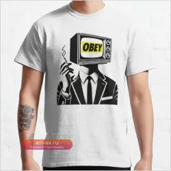 Футболка с принтом "Они живут" Obey Consume (размеры S-6XL)