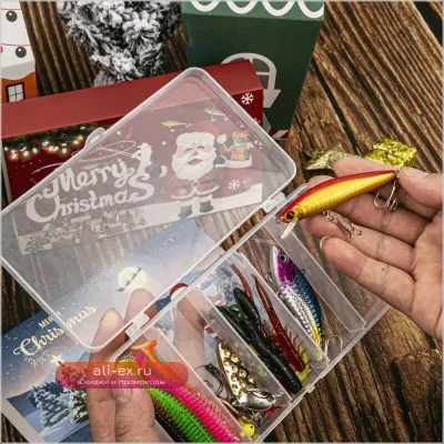 Набор рыболовных приманок с рождественским подарком