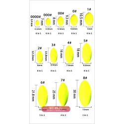 50 шт./лот поплавков для карповой рыбалки Seven Star 0000#-4#, 6 в 1, оснастка B698