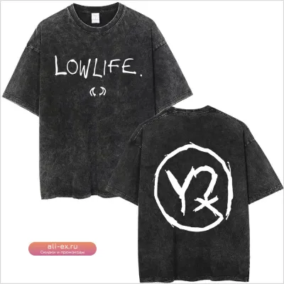 Футболка Yungblud Lowlife Logo 2025: винтажный рок-стиль, хлопок, унисекс