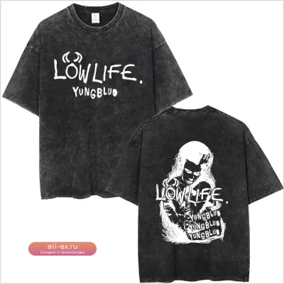 Футболка Yungblud Lowlife Logo 2025: винтажный рок-стиль, хлопок, унисекс
