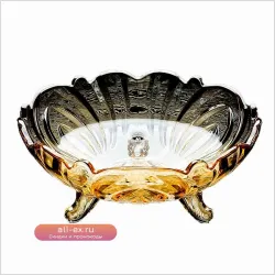 Хрустальная фруктовая тарелка 2025 на трех ножках - легкая роскошь для гостиной