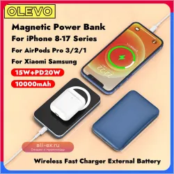 10000mAh беспроводной магнитный Powerbank Magsafe PD 20W с быстрой зарядкой для iPhone, Xiaomi, Samsung