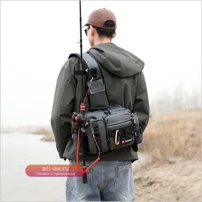 Рыболовный рюкзак для снастей водонепроницаемый с ящиком для приманок