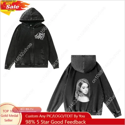 Свитшот на молнии Lana Del Rey Унисекс Винтажный Пуловер с Карманом