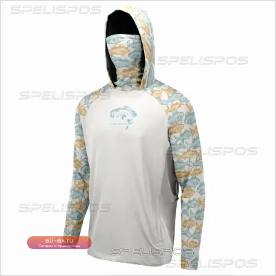 Мужская рыболовная футболка с капюшоном SPELISPOS, длинный рукав, защита от солнца UPF 50+, быстросохнущая, летняя