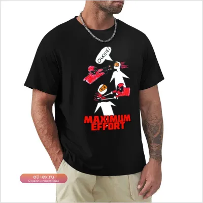 Футболка унисекс оверсайз "Maximum Effort" с винтажным принтом