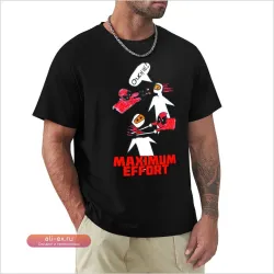Футболка унисекс оверсайз "Maximum Effort" с винтажным принтом