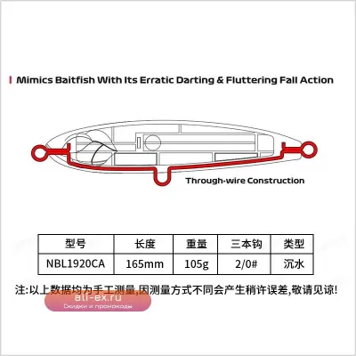 NOEBY Твичинговая приманка- карандаш для тунца